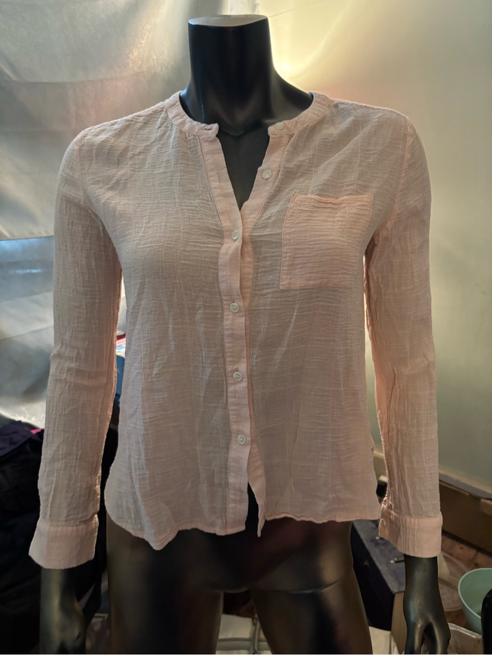 Vince Camuto Pale Peach Textured Button-Front Shirt